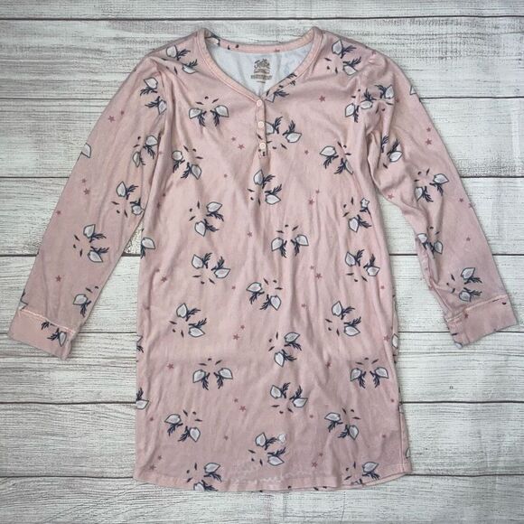 Justice fleece Longsleeve nightgown pink w/animal print sz 10 girls - Picture 1 of 6